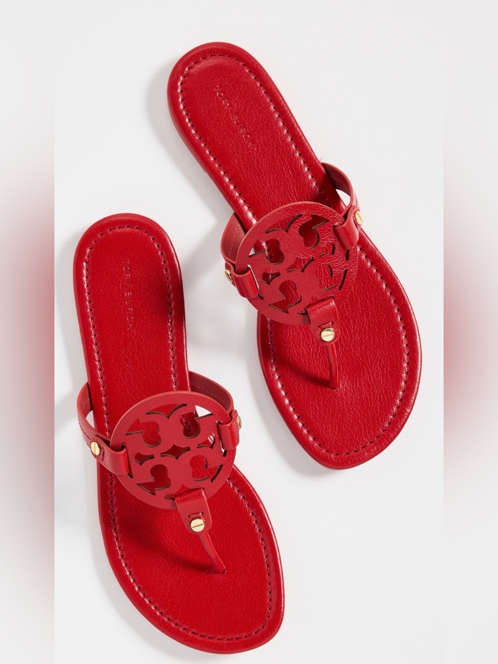 Tory Burch Miller Red Patent Leather Slide Sandals Size: 8M